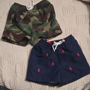 Ralph Lauren Kids Camouflage and Navy Swim Shorts (2 Pairs)